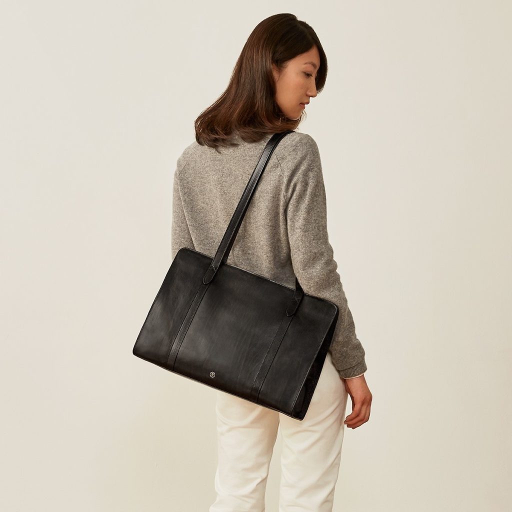 femme sac cuir noir