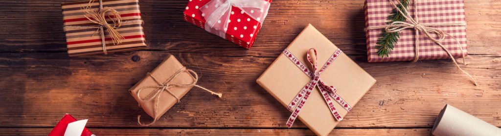 Man holding Christmas present