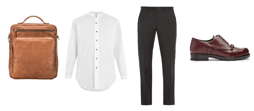 tenue business sac cuir