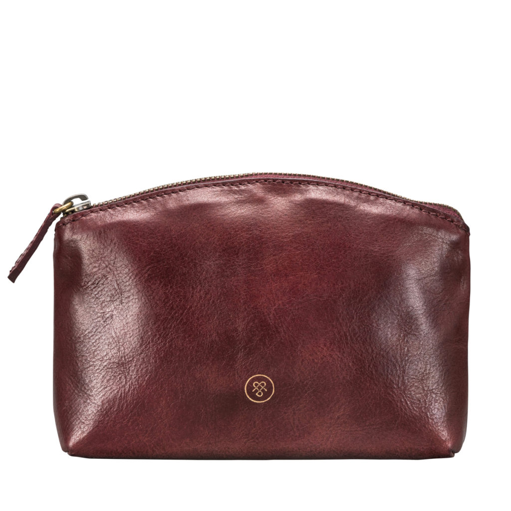 Trousse en cuir Chia - Bordeaux