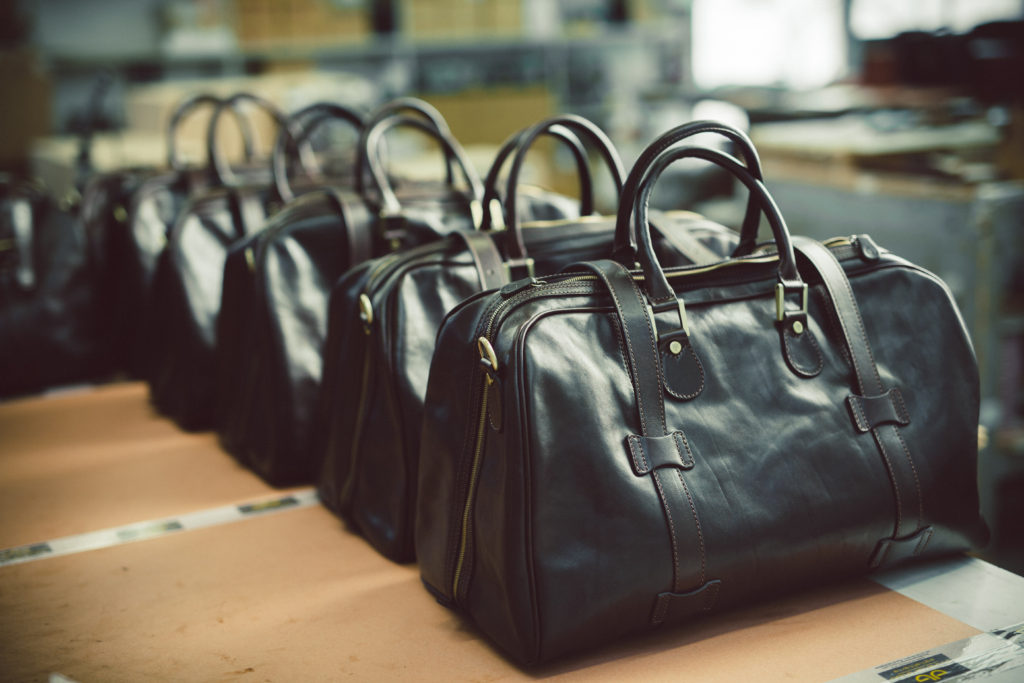 Sac de voyage fait main en cuir italien pleine fleur