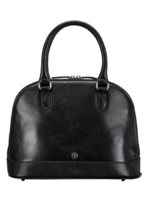 Sac à main noir classique en cuir Rosa