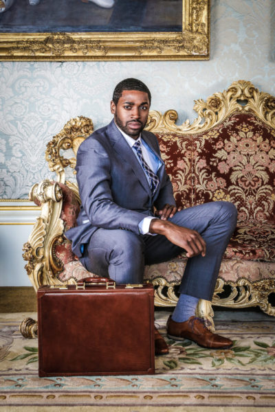 Attaché case fin en cuir Maxwell Scott