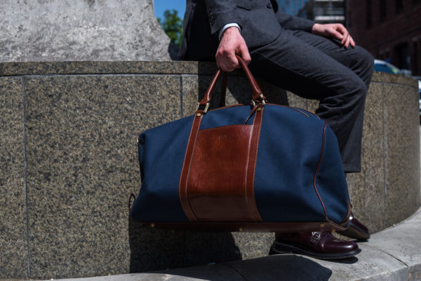 Sac de voyage en toile et en cuir italien Giovane M