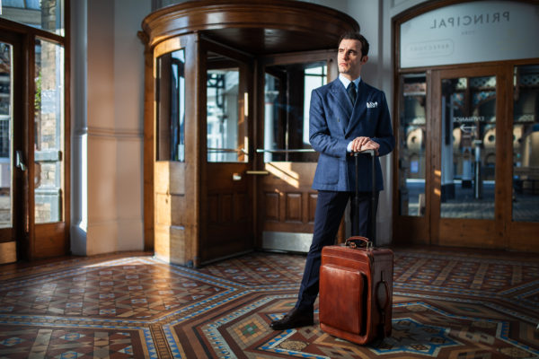 Valise à roulettes en cuir Piazzale