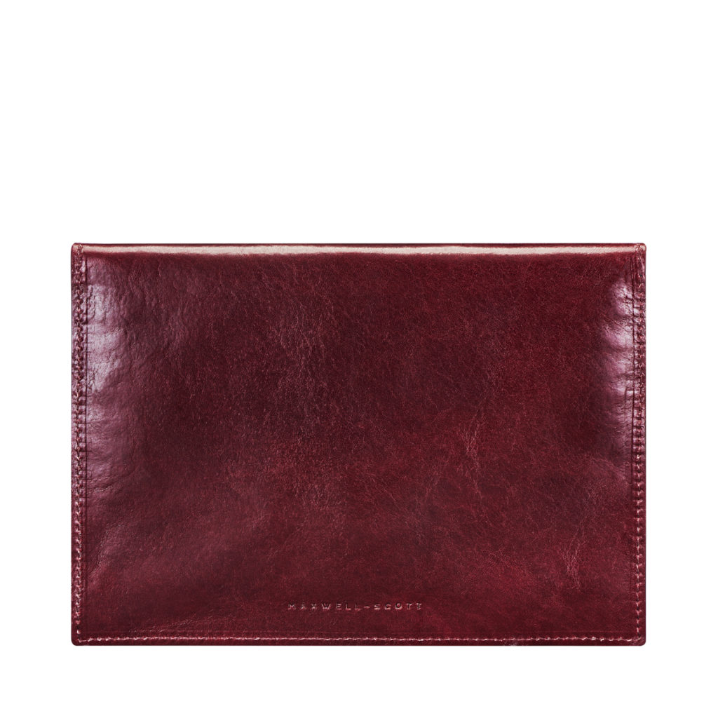 Pochette clutch mince en cuir Ortona