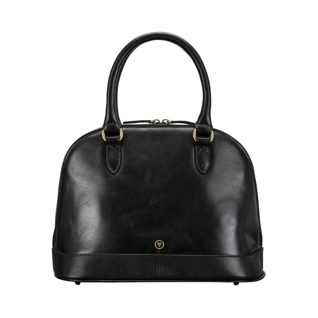 Sac à main noir classique en cuir Rosa