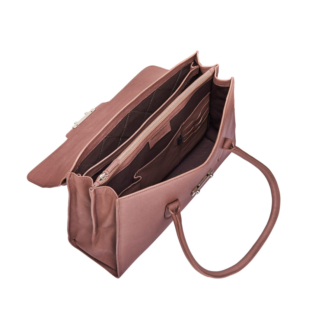 Le sac de travail Fabia en cuir beige de Maxwell Scott