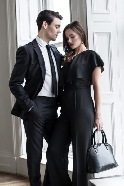 Le sac à main classique Rosa en cuir noir de Maxwell-Scott