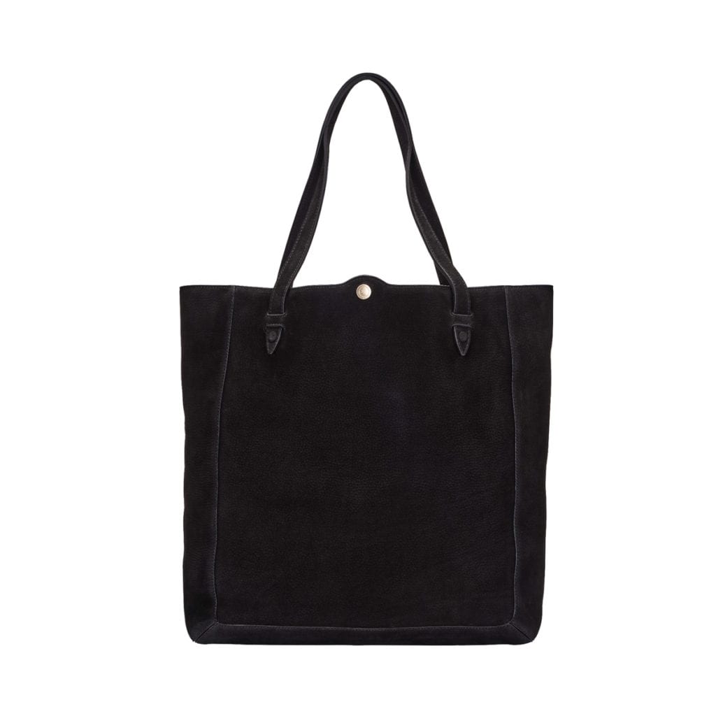 Sac shopper en cuir suède noir Varallo