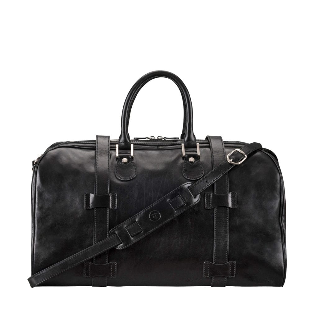 Sac de voyage en cuir noir Flero de Maxwell Scott