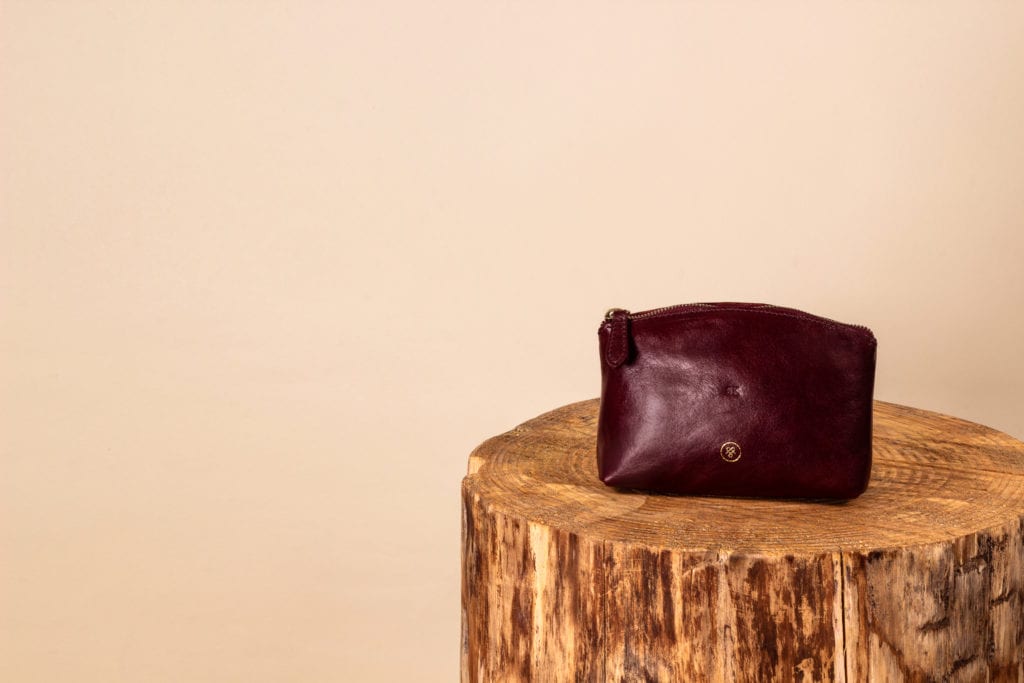 Trousse à maquillage en cuir Chia de Maxwell Scott