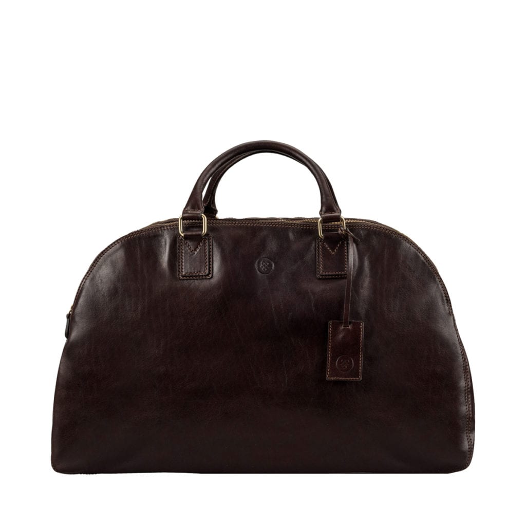 Grand sac de voyage style bowling en cuir italien