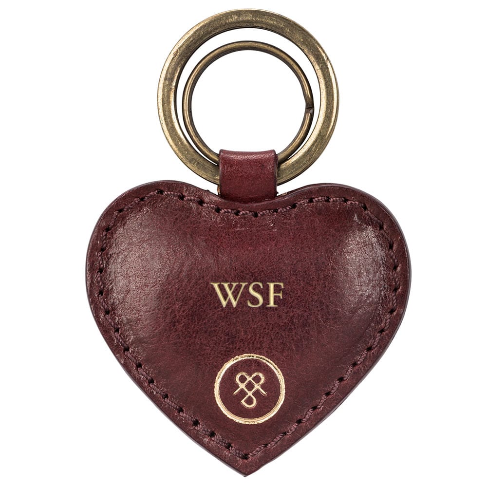 Porte-clés coeur personnalisé en cuir