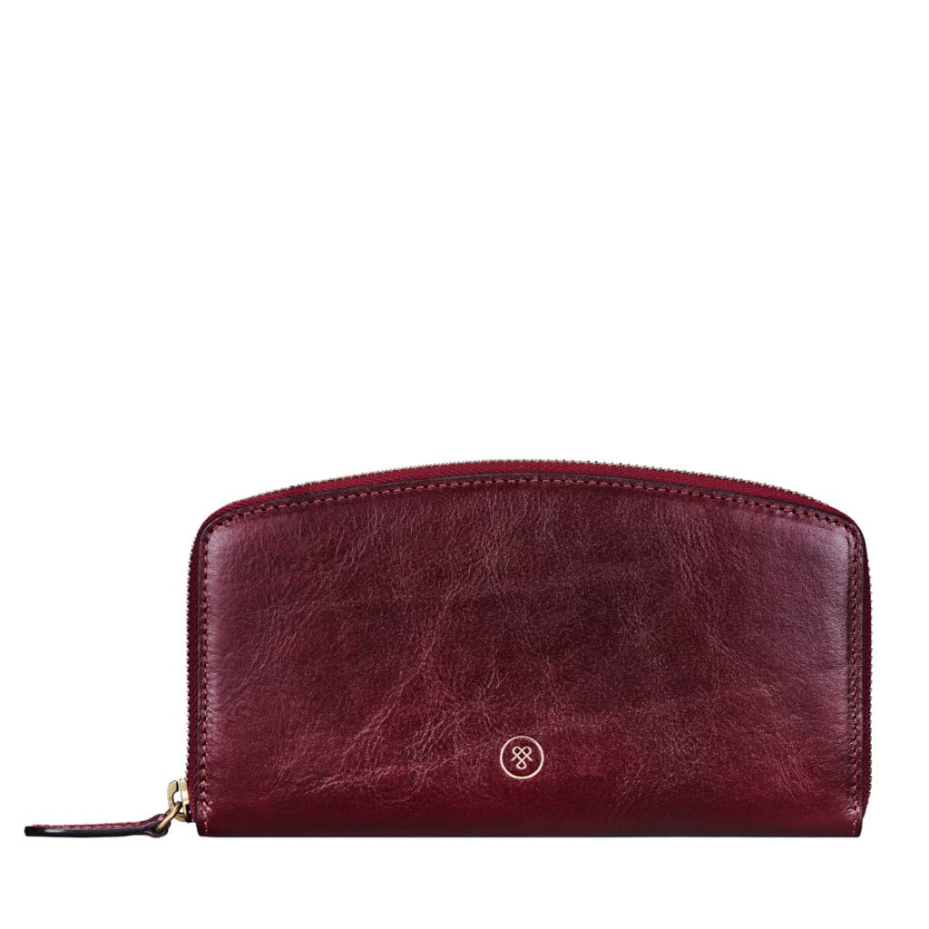 Portefeuille compagnon en cuir bordeaux de Maxwell Scott