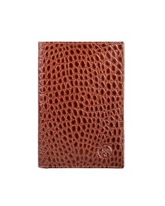 Portefeuille en cuir de vachette imprimé peau de serpent beige, grand format, pour homme
