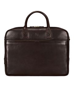 Sacoche pour ordinateur portable homme en cuir italien pleine fleur marron, compatible avec les ordinateurs portables 15/16/17 pouces