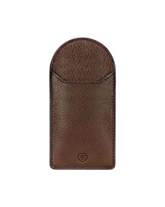 Étui à lunettes en cuir italien souple marron de qualité supérieure