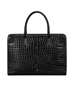 La meilleure sacoche bandoulière en cuir noir de haute qualité pour femme, fabriquée à la main en Italie, pour Macbook Pro