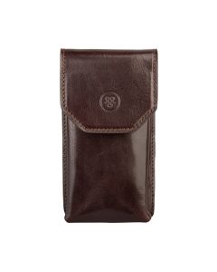 Étui à lunettes pour homme en cuir pleine fleur de qualité supérieure, fabriqué à la main en Italie avec fermeture velcro