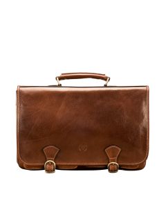 Sacoche de luxe en cuir italien pour homme, fabriquée en Italie. Portée avec une bandoulière doublée de daim.