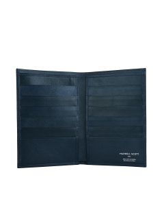 Portefeuille de poitrine pour homme, bleu marine, en cuir italien de qualité.