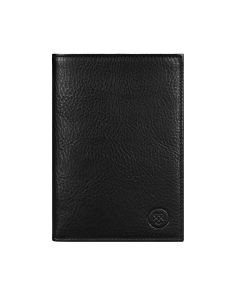 Portefeuille long pour homme en cuir noir souple, fabriqué artisanalement en Italie.
