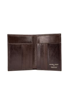 Portefeuille haut en cuir italien marron pour homme