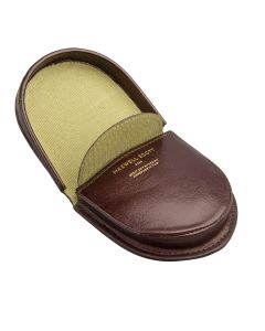 Porte-monnaie homme en cuir marron de qualité, style coquille