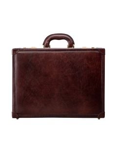 Luxury brown Leather Attaché Case for men