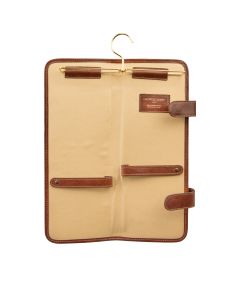 Étui à Cravate De Voyage Nordstrom – Cuir Marron, Suspendu, Fabrication Italienne