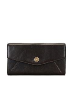 women's large leather ball clasp purse