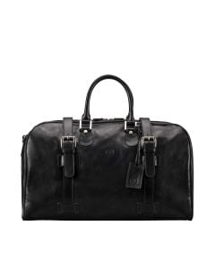 bagage cabine cuir italien noir