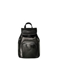black Italian leather backpack