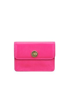 women's pink leather business card holder
