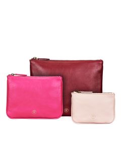 luxury leather pouch trio