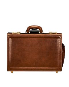top quality italian leather men's briefcase in tan