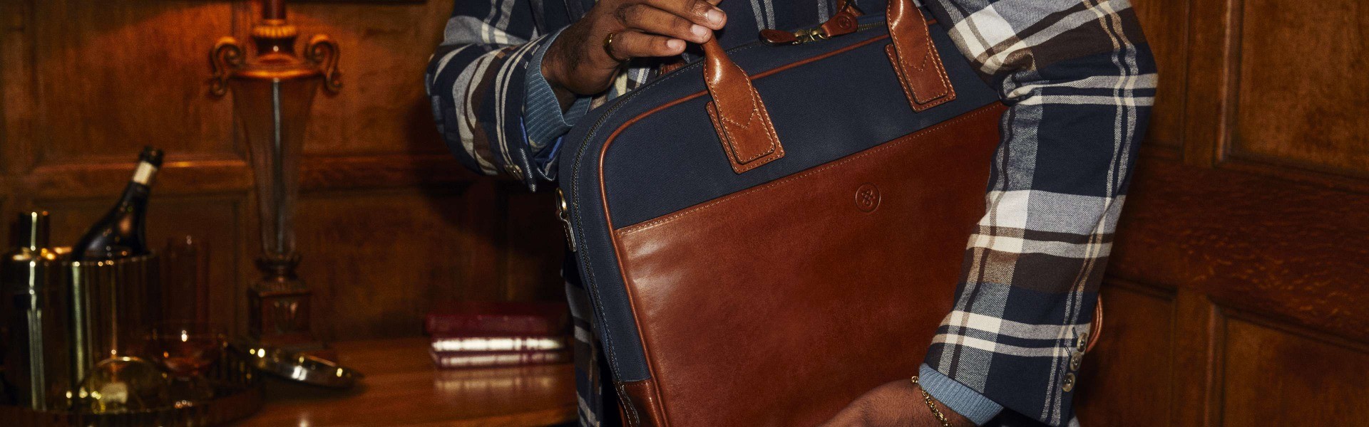 Lit en cuir italien de luxe luxen, marron - Mobilier Privé